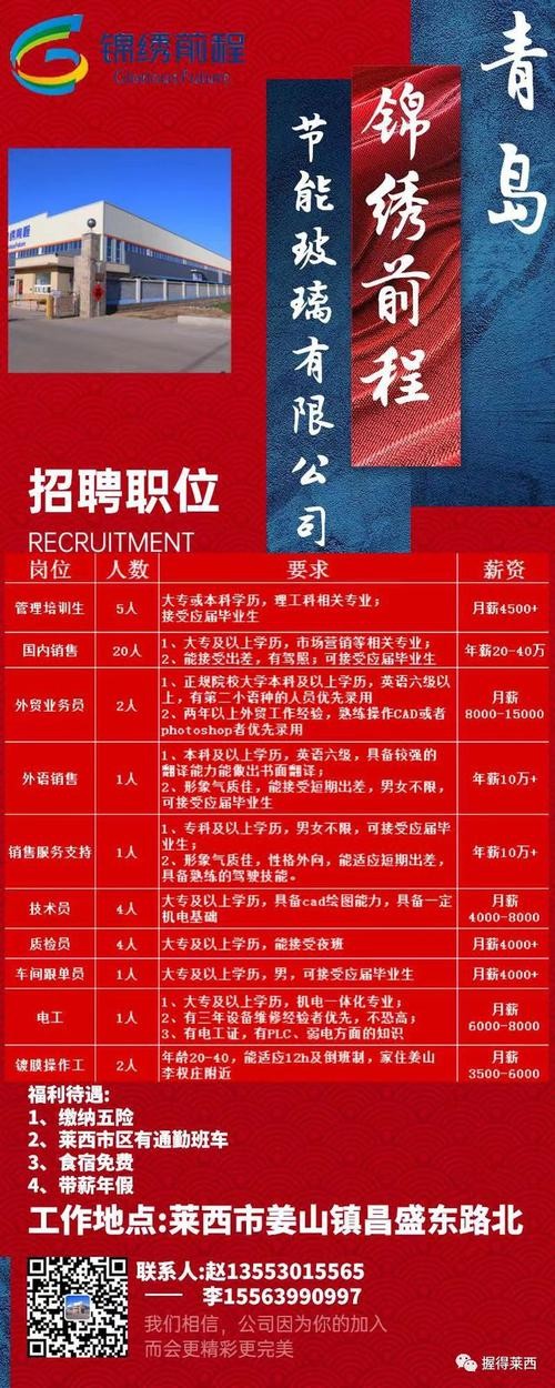 莱西最新招聘信息，变化带来自信与成就感，职位空缺等你来挑战！